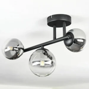 hofstein Chehalis Plafonnier, Boule lumineuse Clair, Fumé, 3 lumières* Lampes Modernes