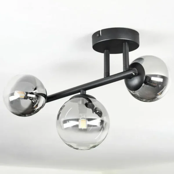 hofstein Chehalis Plafonnier, Boule lumineuse Clair, Fumé, 3 lumières* Lampes Modernes