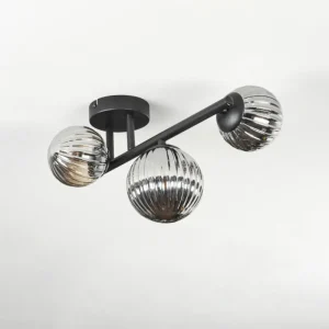 hofstein Chehalis Plafonnier, Boule lumineuse Fumé, 3 lumières* Lampes Modernes