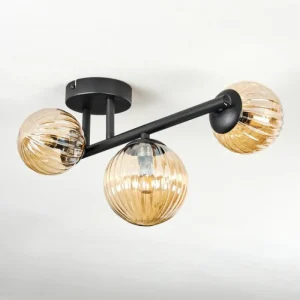 hofstein Chehalis Plafonnier, Boule lumineuse Ambre, 3 lumières* Lampes Modernes