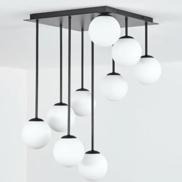 hofstein Chehalis Plafonnier, Boule lumineuse Blanc, 9 lumières* Lampes En Verre