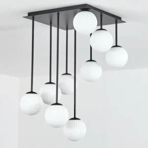 hofstein Chehalis Plafonnier, Boule lumineuse Blanc, 9 lumières* Lampes En Verre