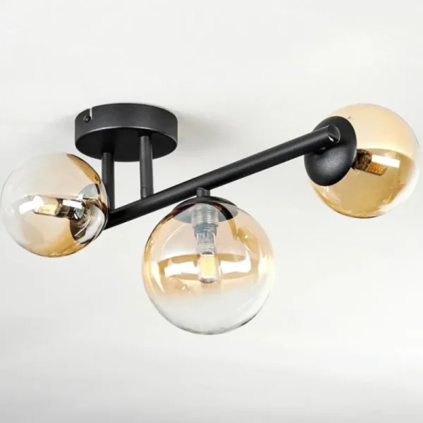 hofstein Chehalis Plafonnier, Boule lumineuse Ambre, Clair, 3 lumières* Lampes En Verre