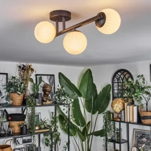hofstein Chehalis Plafonnier, Boule lumineuse Blanc, 3 lumières* Lampes Modernes