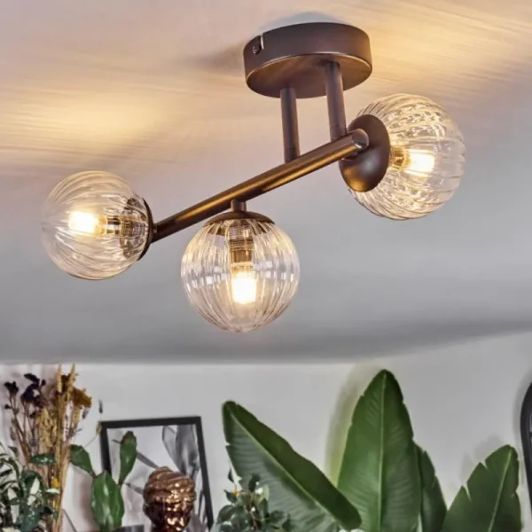 hofstein Chehalis Plafonnier, Boule lumineuse Clair, 3 lumières* Lampes Modernes