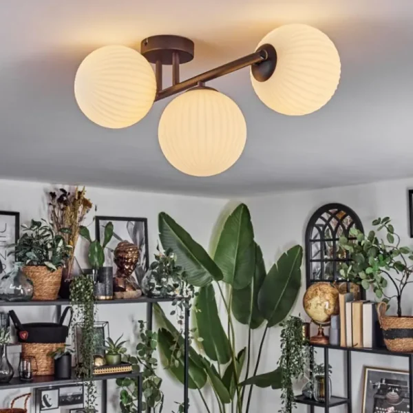 hofstein Chehalis Plafonnier, Boule lumineuse Blanc, 3 lumières* Lampes Modernes