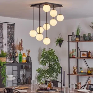 hofstein Chehalis Plafonnier, Boule lumineuse Blanc, 9 lumières* Lampes En Verre