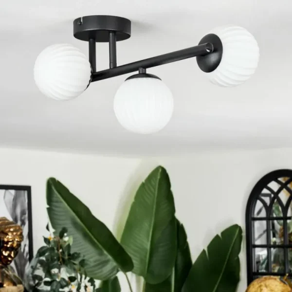 hofstein Chehalis Plafonnier, Boule lumineuse Blanc, 3 lumières* Lampes Modernes
