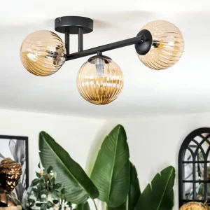 hofstein Chehalis Plafonnier, Boule lumineuse Ambre, 3 lumières* Lampes Modernes