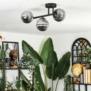 hofstein Chehalis Plafonnier, Boule lumineuse Fumé, 3 lumières* Lampes Modernes