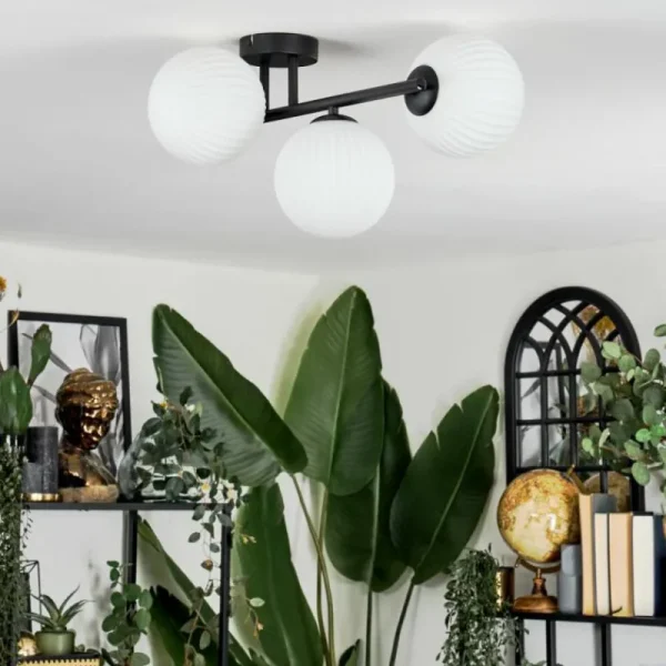 hofstein Chehalis Plafonnier, Boule lumineuse Blanc, 3 lumières* Lampes Modernes