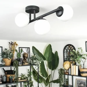 hofstein Chehalis Plafonnier, Boule lumineuse Blanc, 3 lumières* Lampes En Verre