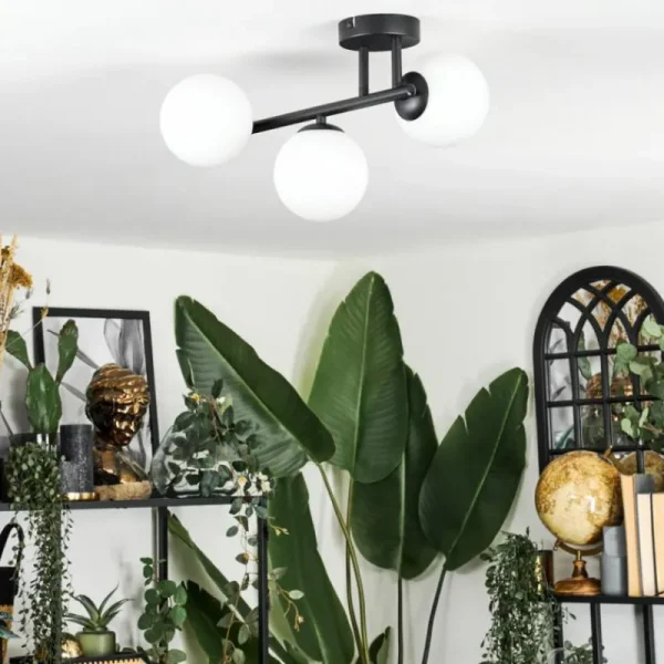 hofstein Chehalis Plafonnier, Boule lumineuse Blanc, 3 lumières* Lampes En Verre
