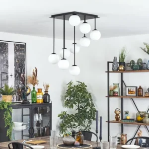 hofstein Chehalis Plafonnier, Boule lumineuse Blanc, 9 lumières* Lampes En Verre