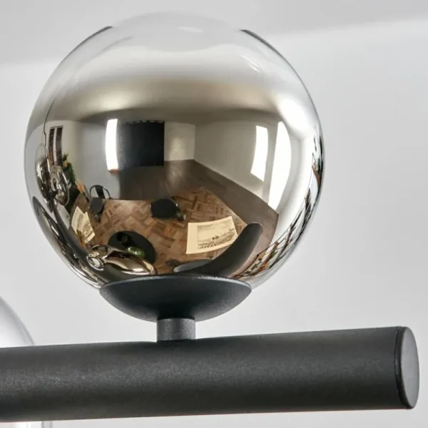 hofstein Chehalis Suspension, Boule lumineuse, Suspension Chrome, Clair, Fumé, 10 lumières* Lampes Modernes