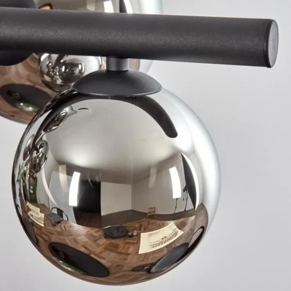 hofstein Chehalis Suspension, Boule lumineuse, Suspension Chrome, Fumé, 8 lumières* Lampes Modernes