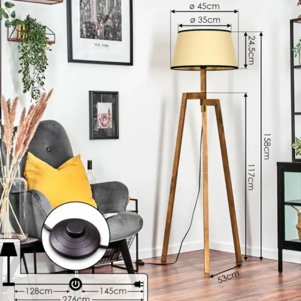 hofstein Chellas Lampadaire Écru, 1 lumière* Lampes Modernes
