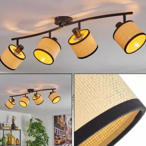 hofstein Chellas Plafonnier Noir, 4 lumières* Lampes Modernes