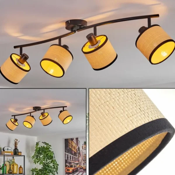 hofstein Chellas Plafonnier Noir, 4 lumières* Lampes Modernes