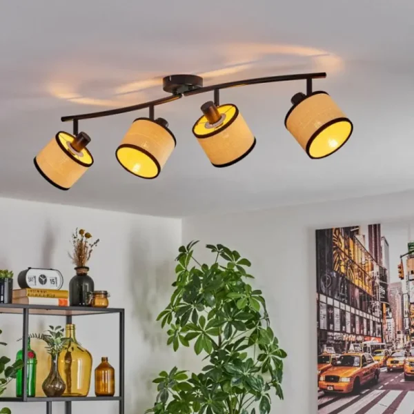 hofstein Chellas Plafonnier Noir, 4 lumières* Lampes Modernes