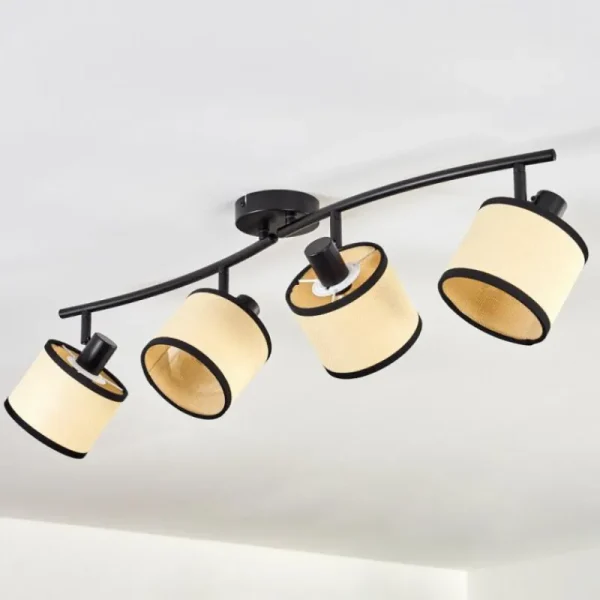 hofstein Chellas Plafonnier Noir, 4 lumières* Lampes Modernes