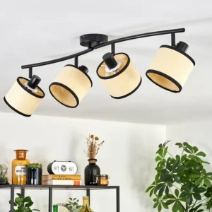 hofstein Chellas Plafonnier Noir, 4 lumières* Lampes Modernes