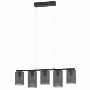 Luminaires Eglo COLOMERA Suspension Noir, 5 lumières* Lampes En Verre