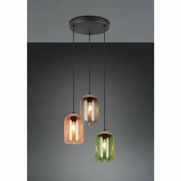 Luminaires Trio Cork Suspension Multicolore, 3 lumières* Lampes En Verre