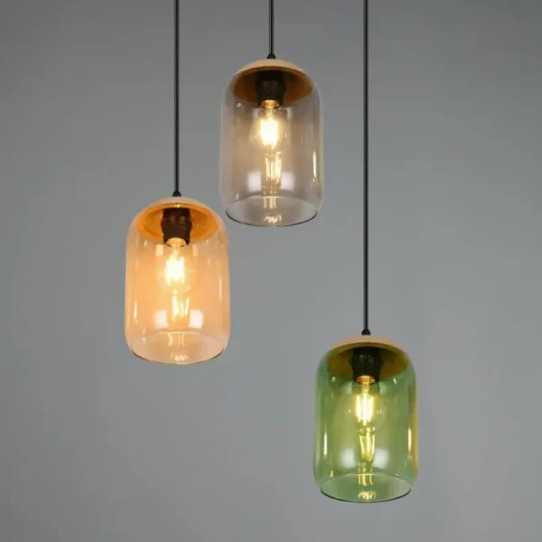 Luminaires Trio Cork Suspension Multicolore, 3 lumières* Lampes En Verre