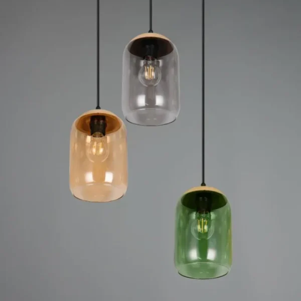 Luminaires Trio Cork Suspension Multicolore, 3 lumières* Lampes En Verre