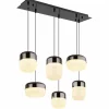 Luminaires Globo Lighting Cristallica Suspension LED Anthracite, 1 lumière* Lampes En Verre