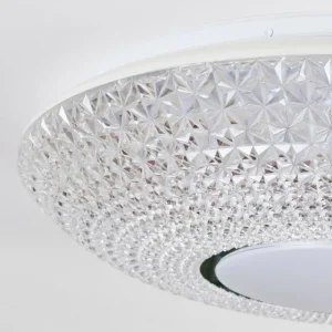 hofstein Curin Plafonnier LED Blanc, 1 lumière, Télécommandes* Lampes En Verre