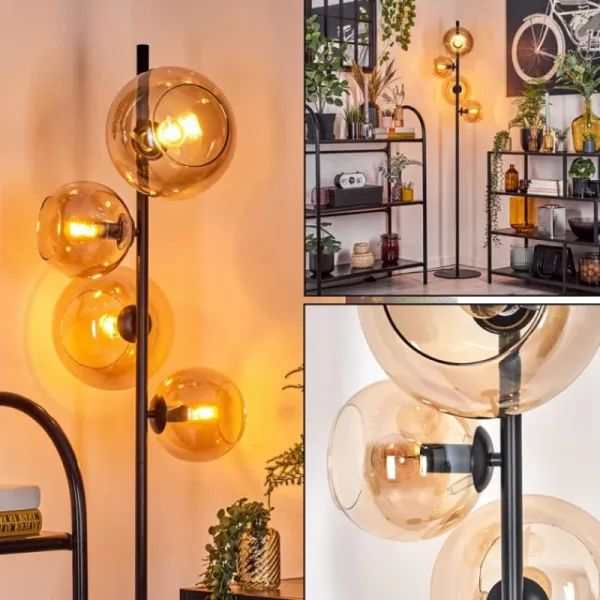 hofstein Dagan Lampadaire Ambre, 4 lumières* Lampes En Verre