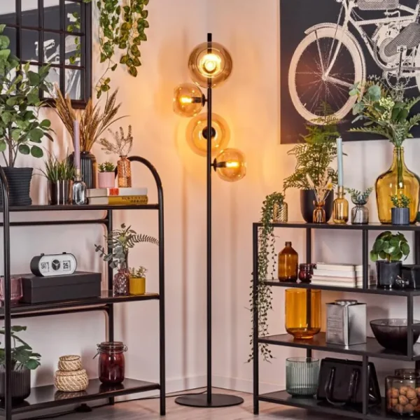 hofstein Dagan Lampadaire Ambre, 4 lumières* Lampes En Verre