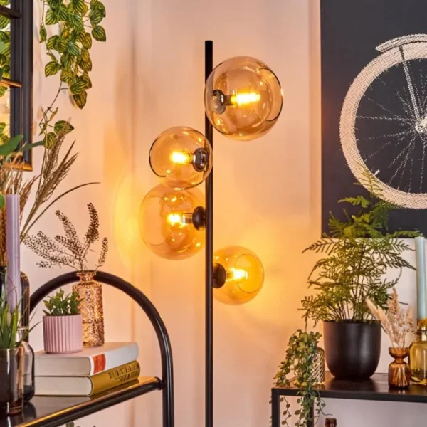 hofstein Dagan Lampadaire Ambre, 4 lumières* Lampes En Verre