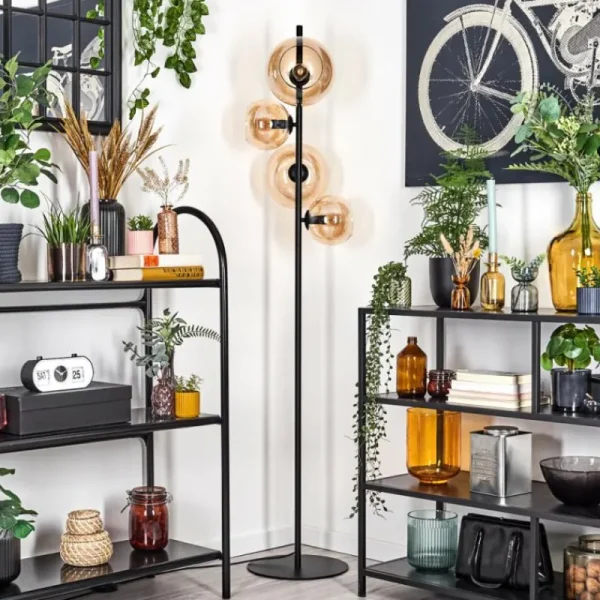 hofstein Dagan Lampadaire Ambre, 4 lumières* Lampes En Verre