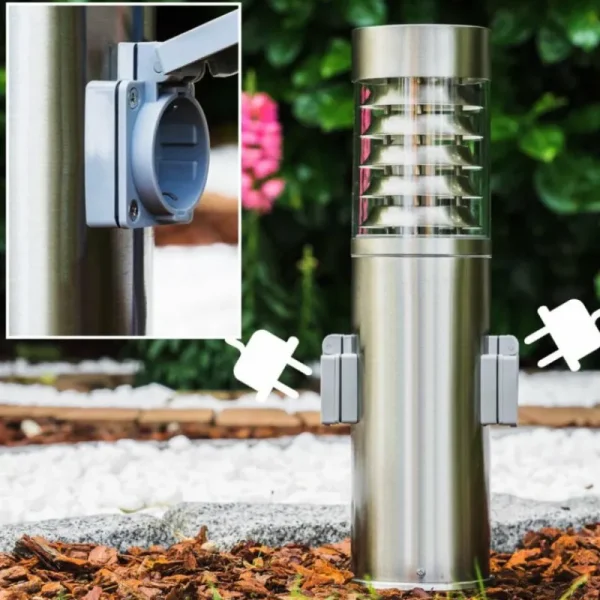 hofstein Dakar Borne lumineuse Acier inoxydable, 1 lumière* Lampes Modernes