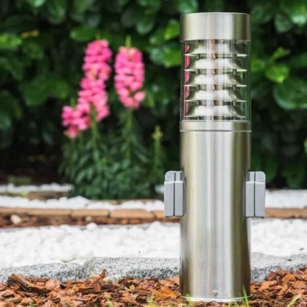 hofstein Dakar Borne lumineuse Acier inoxydable, 1 lumière* Lampes Modernes