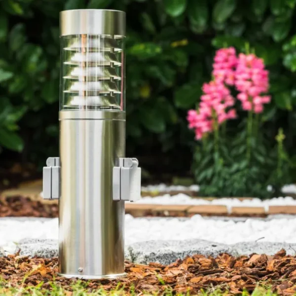 hofstein Dakar Borne lumineuse Acier inoxydable, 1 lumière* Lampes Modernes