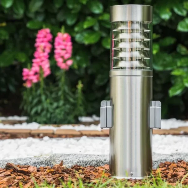 hofstein Dakar Borne lumineuse Acier inoxydable, 1 lumière* Lampes Modernes