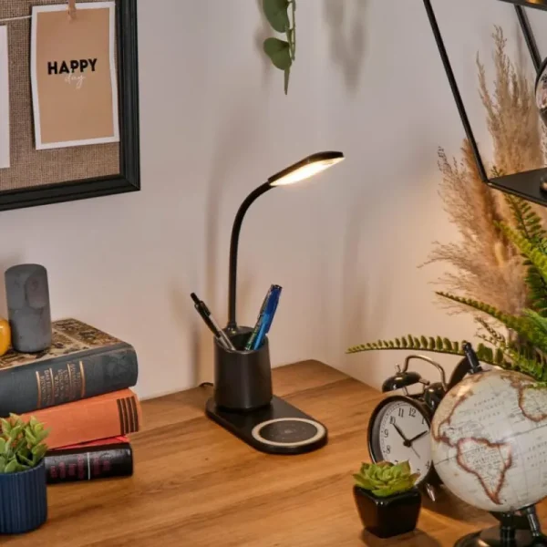 hofstein Debelmose Lampe de bureau, Lampe à poser LED Noir, 1 lumière* Lampes Modernes