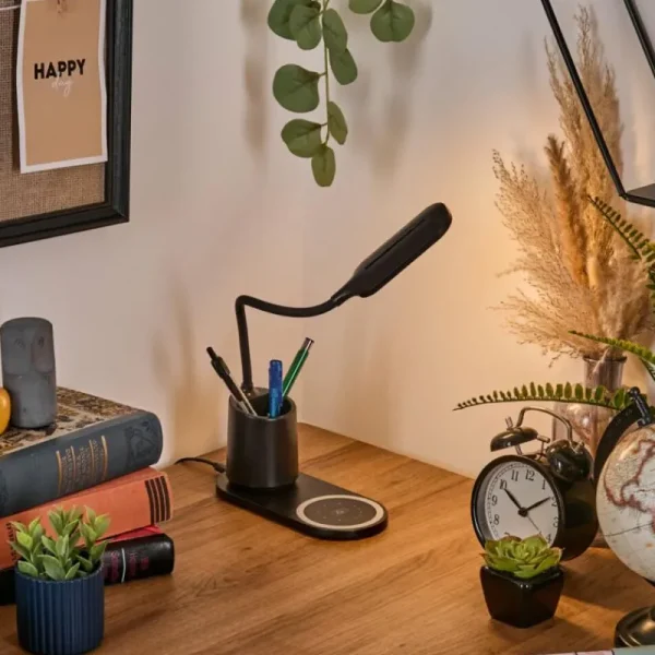 hofstein Debelmose Lampe de bureau, Lampe à poser LED Noir, 1 lumière* Lampes Modernes