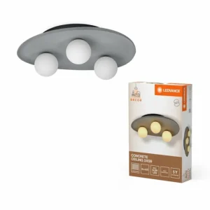 Luminaires Ledvance DECOR Applique murale / Plafonnier Gris, 3 lumières* Lampes En Verre