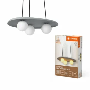 Luminaires Ledvance DECOR Applique murale / Plafonnier Gris, 3 lumières* Lampes En Verre