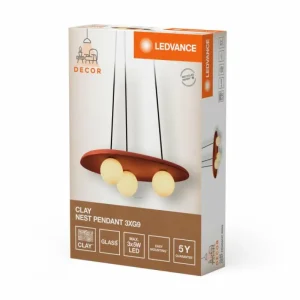 Luminaires Ledvance DECOR Applique murale / Plafonnier Brun, 3 lumières* Lampes En Verre