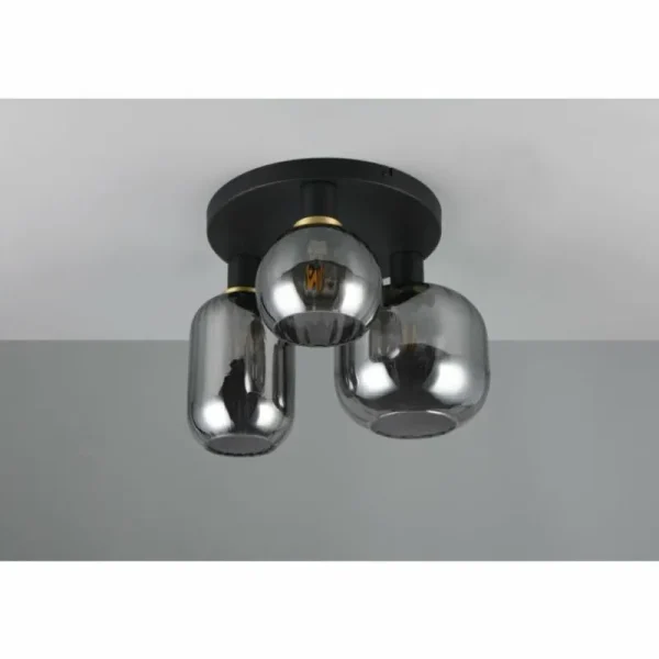 Luminaires Trio Diva Plafonnier Noir, 3 lumières* Lampes En Verre