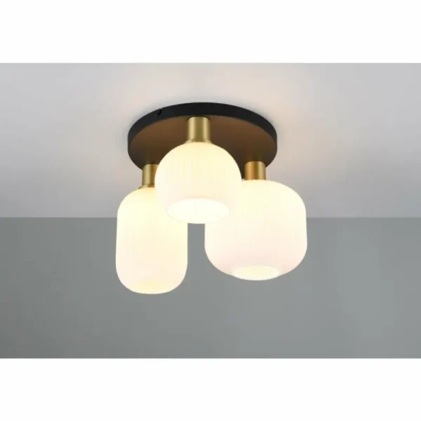 Luminaires Trio Diva Plafonnier Laiton, 3 lumières* Lampes En Verre