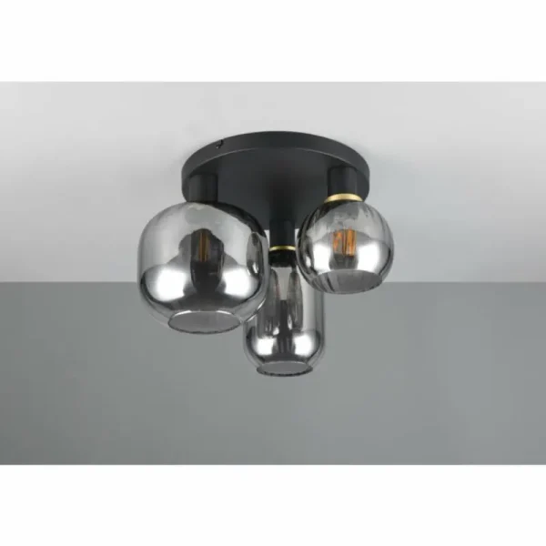 Luminaires Trio Diva Plafonnier Noir, 3 lumières* Lampes En Verre