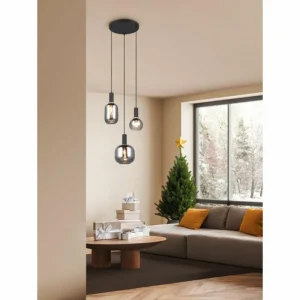 Luminaires Trio Diva Suspension Noir, 3 lumières* Lampes En Verre