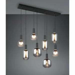 Luminaires Trio Diva Suspension Noir, 8 lumières* Lampes En Verre